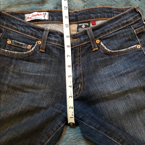 Red Engine Cropped Jeans Size 28 - Picture 11 of 14